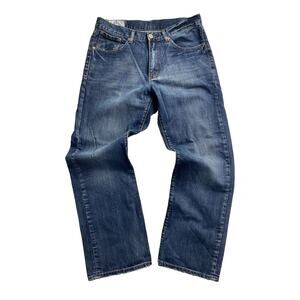 John B Stetson Jeans 1312 Modern Straight Leg Jeans Mens 35x32 Blue Denim